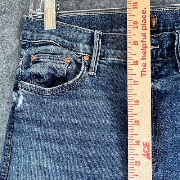 MOTHER Insider Crop Step Chew Denim Jeans High Rise Blue Distressed Size 26 - Picture 9 of 12